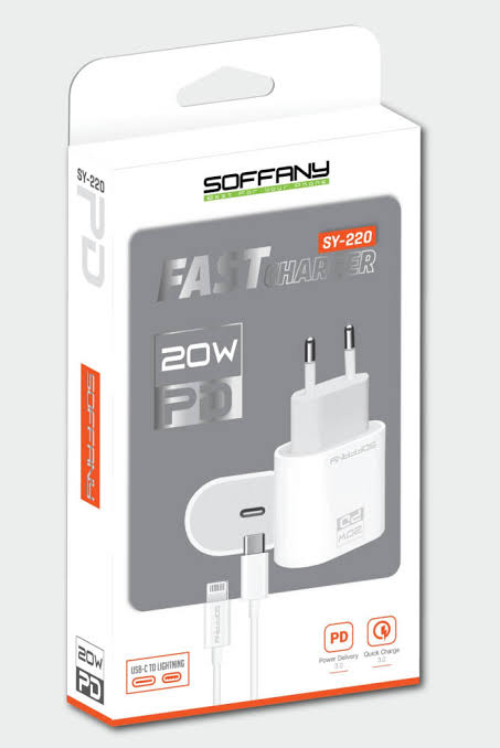 Soffany Sy-220 20w Type C İphone Jarj Adaptör ve Kablo Seti
