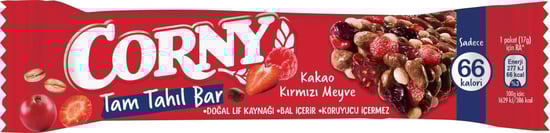 CORNY Tam Tahıl Bar Kakao Kırmızı Meyve 17g