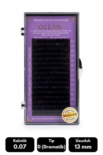 Ocean 0.07d Dramatik Kıvrım 13 Mm Soft Eyelash Doğal İpek Kirpik 16'lı