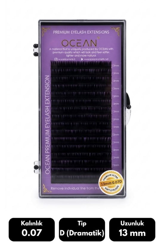 Ocean 0.07d Dramatik Kıvrım 13 Mm Soft Eyelash Doğal İpek Kirpik 16'lı