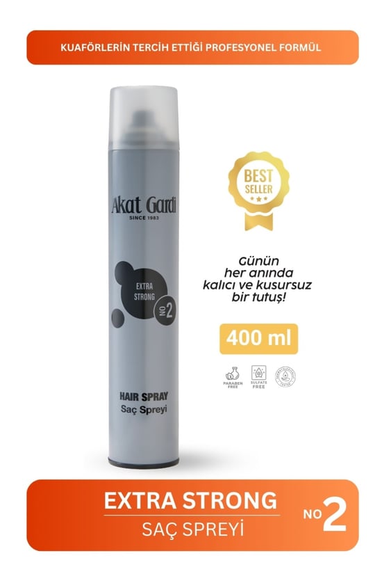 Akat Gardi Saç Spreyi Extra Strong No:2 Gri 400 ml