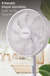 Kiwi Kfan-7627 Salınım Fonksiyonlu Ultra Sessiz Stand Vantilatör 9 Kanatlı 50W