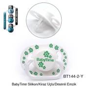 Babytime Baby Time Silikon Damaklı Şeffaf Gövdeli Desenli Emzik No:2 144