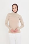 Hürrem Bone Bej Tesettür Balıkçı Yaka Boyunluklu Kolluk Viskon Düz 1025_12