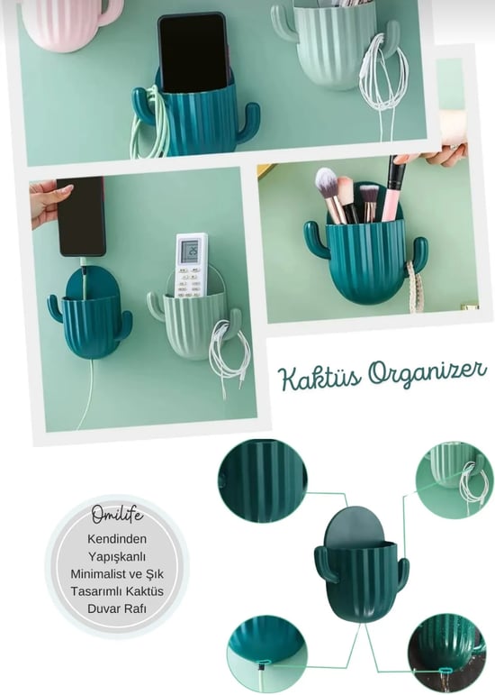 Melodi Çok Amaçlı Farklı Renklerde Kaktüs Organizer