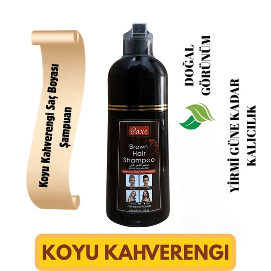 Paxe Brown Hair Shampoo Beyaz Saç Kapatıcı Şampuan Kahverengi Renk 400ml