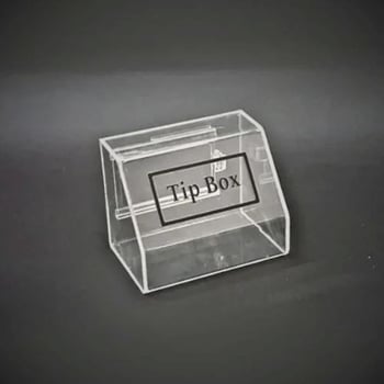 Tipbox - Bahşiş Kutusu Şeffaf - 15x10xh12cm
