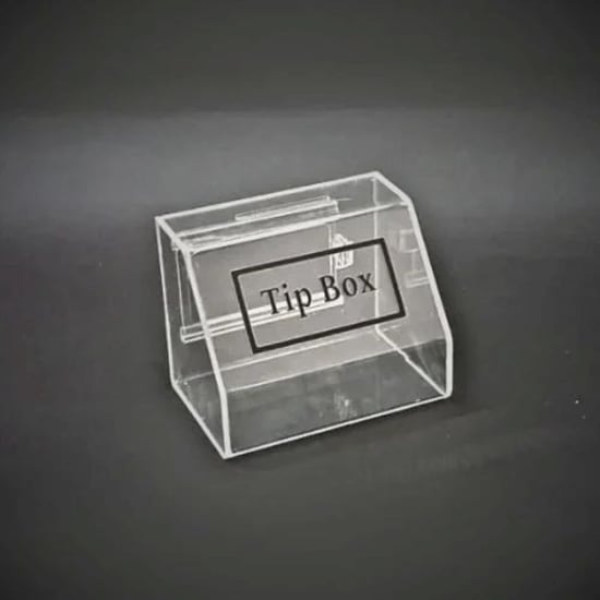 Tipbox - Bahşiş Kutusu Şeffaf - 15x10xh12cm