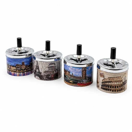 Nerox Nrx-4349 Ashtray ( Yuvarlak & Basmalı ) Metal Küllük