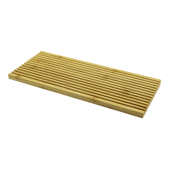 Pablito Home Pbt-024 (d.gen) (çift Taraflı=düz & Dalgalı Oyuk Kanallı) Ahşap Bambu Sunum Tepsi (17x39x1.5cm)