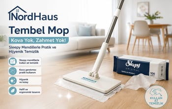 Nordhaus Tembel Mop Tüm Bezleri Kendi Alabilen Otomatik Mop Yüzey Temizlik Havlusu Kullan At Bezler Için