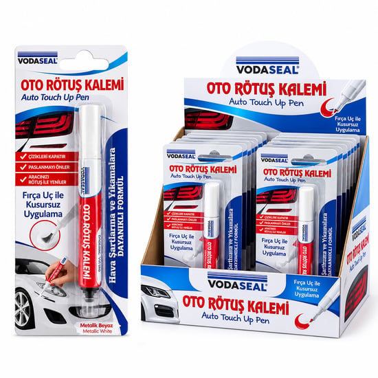 Vodaseal Otomw ( Metalik Beyaz ) Oto Rötuş Kalem ( Fırça Uç ) ( 5ml )