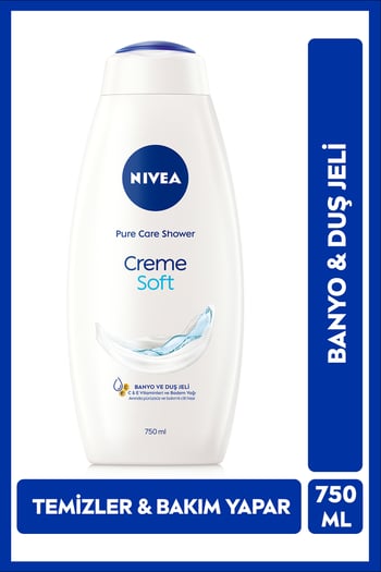 Creme Soft Kremsi Dokunuş Duş Jeli 750ml, Badem Yağı, Nemlendirici, Ekonomik Boy, E Vitamini