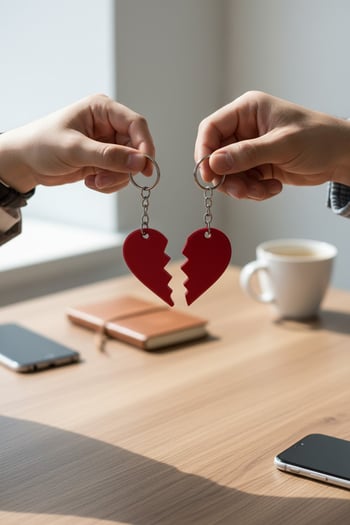 Kalp Ritmi Figürlü Çift Anahtarlık