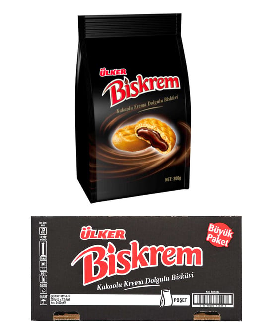 Ülker Biskrem Bisküvi 200 Gr X 12'li Koli