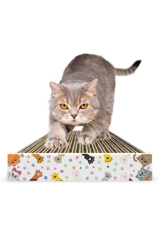 Ata Home Tırmata Doğal Düz Ondüle Karton Kedi Tırmalaması Kedi Tırmalama Tahtası Kartonu 47x17 Cm