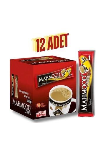 Mahmood Coffee 3ü 1 Arada Hazır Kahve 48 Adet X 18 G (1 KOLİ - 12'Lİ