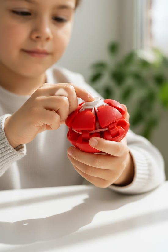 Çevirmeli Stres Topu / Stres Oyuncağı / Spinner Ball Kırmızı - Beyaz