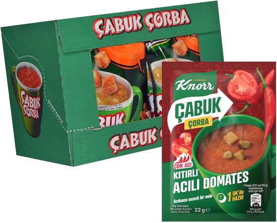 Knorr Çabuk Çorba Kıtırlı Acılı Domates 22 Gr X 24 Adet