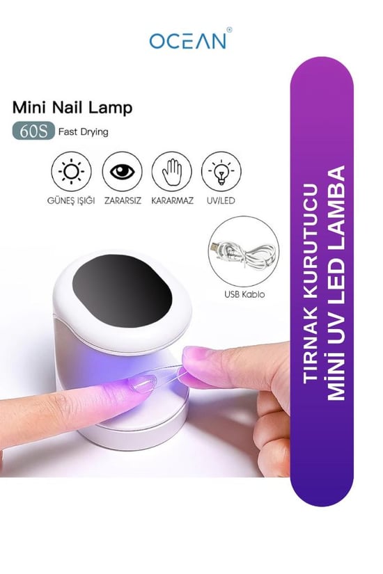 Ocean Usb Girişli Mini Masa Üstü Uv Led Lambası Beyaz Asu-938b