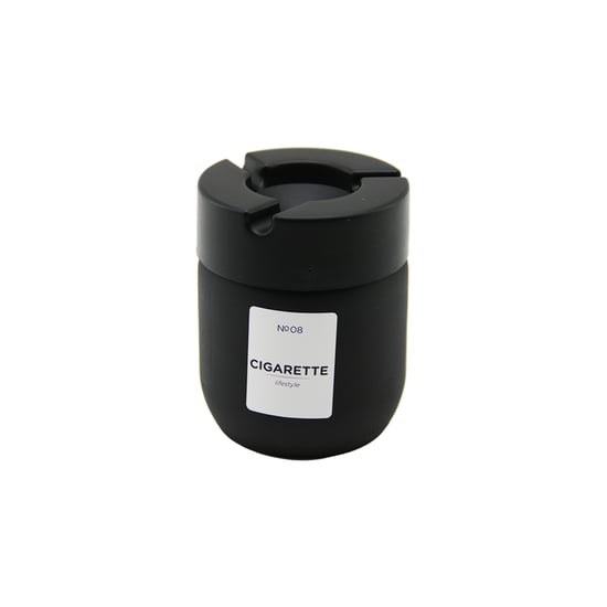 Qlux C-00545 ( 425cc ) ( Siyah Cam ) Küllük ( Siyah Plastik Kapak ) ( No-08 Cigarette & Kül Tablası )