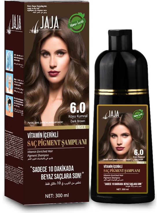 Jaja Saç Pigment Şampuanı (beyazlar Için Şampuan Boya) No:6 Koyu Kumral 300 Ml