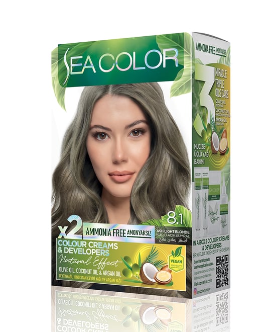 Sea Color Natural Effect Set Boya Amonyaksız 8.1 Küllü Açık Kumral