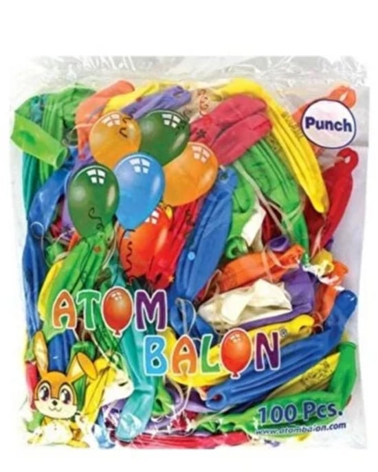 Atom Balon Punch İpli 100'lü Paket