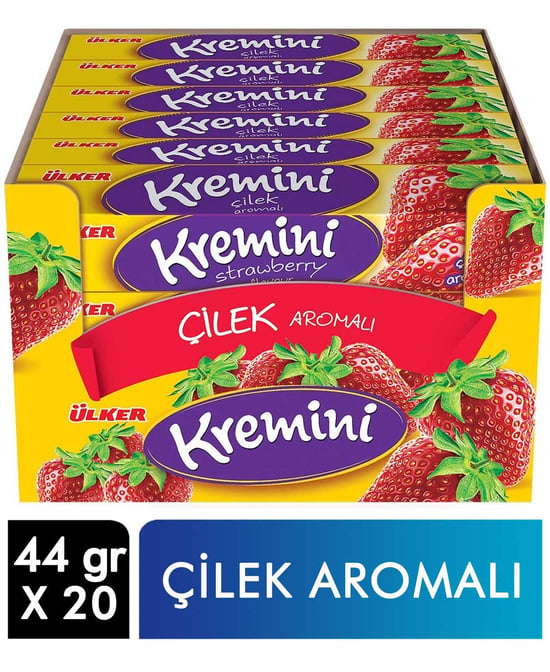 Ülker Kremini Toffee Stick 44 G X 20'li Paket Çilek Aromalı