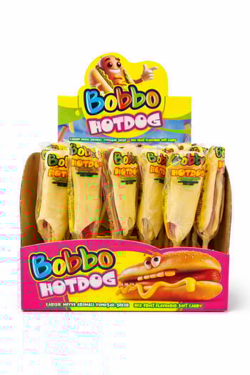 Bobbo Hotdog Meyve Aromalı Yumuşak Şeker 24'lü