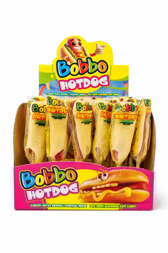 Bobbo Hotdog Meyve Aromalı Yumuşak Şeker 24'lü