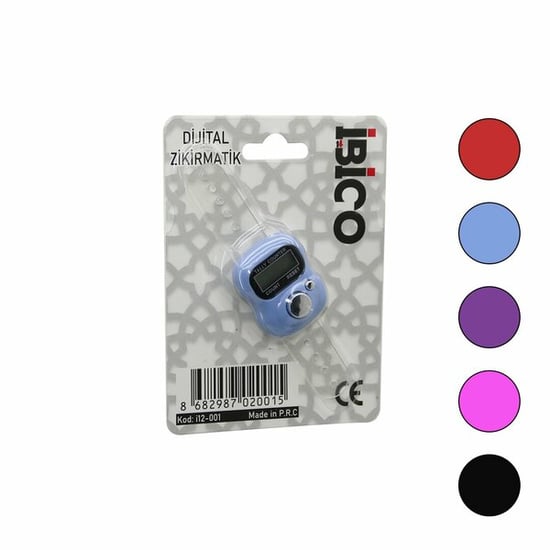 İnura Global Dijital Zikirmatik Parmak Sayacı Mix Renkli Şeffaf Plastik Kordonlu