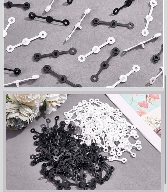 Luluyen Siyah 250 Adet Plastik Kilit Klips 67mm Güvenlik Etiket Trim Sabitleyici Askı Paket Kilidi Tek Kullanımlık