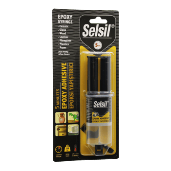 Selsil-3611 ( Epoxy Syringe Adhesive ) ( Şırınga ) Epoksi Yapıştırıcı 28gr. ( Alüminyum & Cam & Porselen & Seramik & Ahşap & Metal )