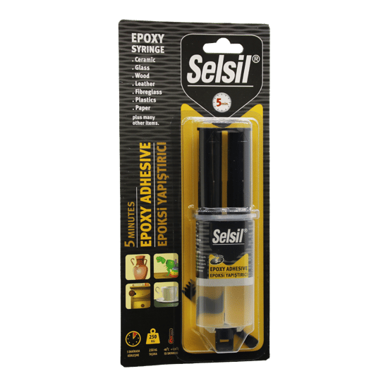 Selsil-3611 ( Epoxy Syringe Adhesive ) ( Şırınga ) Epoksi Yapıştırıcı 28gr. ( Alüminyum & Cam & Porselen & Seramik & Ahşap & Metal )