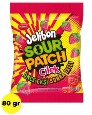 Jelibon Sour Patch Çilek Yumuşak Şekerleme 80 Gr