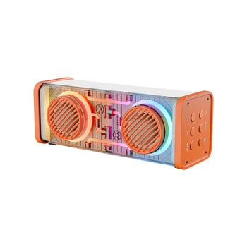 Mikado Md-56bt ( Turuncu-beyaz ) Kablosuz Hoparlör & Speaker Taşınabilir Mp3 ( Işıklı ) ( Usb Şarjlı ) ( Bt & Aux & Tes ) ( 10 Mt Menzil ) 1200mah Pil & 10w