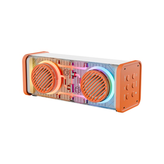 Mikado Md-56bt ( Turuncu-beyaz ) Kablosuz Hoparlör & Speaker Taşınabilir Mp3 ( Işıklı ) ( Usb Şarjlı ) ( Bt & Aux & Tes ) ( 10 Mt Menzil ) 1200mah Pil & 10w