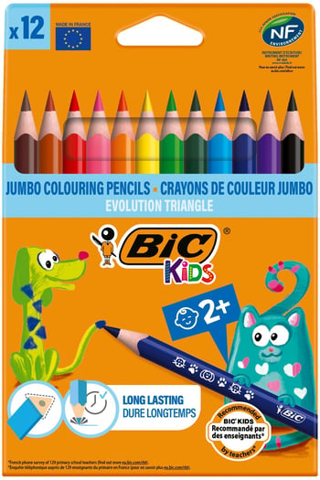 Evolutıon Üçgen Jumbo Boya Kalemi 12 Renk-kamp Bic-82973511