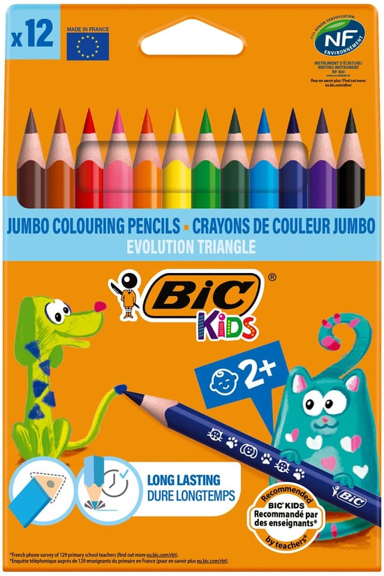 Evolutıon Üçgen Jumbo Boya Kalemi 12 Renk-kamp Bic-82973511
