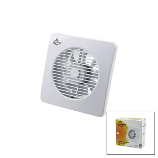 Ni-sa Ebt-150 Plastik Aspiratör ( 150 ) ( 6" ) Banyo Tuvalet Havalandırma Aspiratörü ( 20w ) ( 320m3/h )
