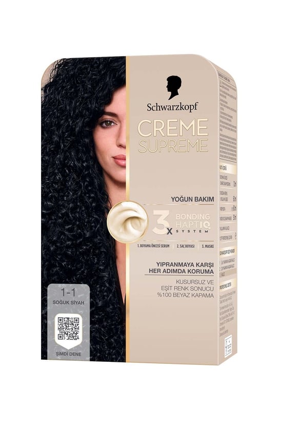 Schwarzkopf Creme Supreme 1-1 Soğuk Sİyah