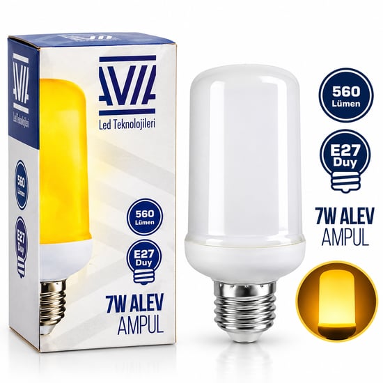 Avıa Ip20 ( 7w ) ( E27 ) ( Alev ) Ampul Lamba ( 560 Lümen )