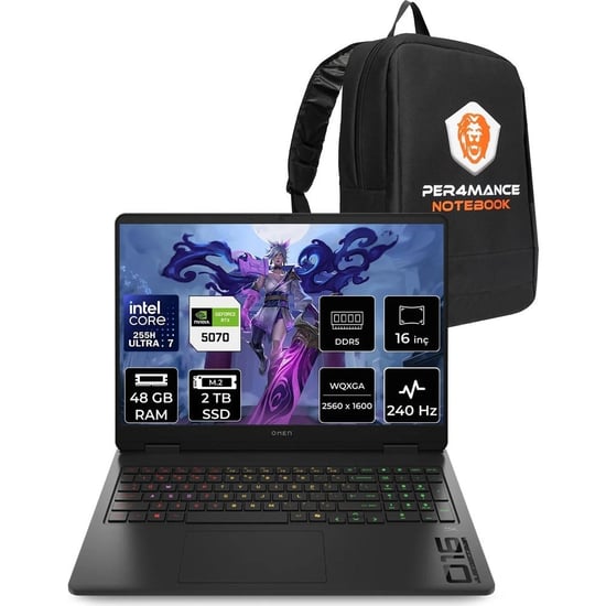 Hp Omen Slim 16 Core Ultra 7 255h Rtx 5070 8gb 48gb Ram 2tb Ssd 16" Qhd+ 240hz Freedos Cj8v8eapn329