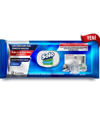 Solo Aquablock Cam Yüzeylere Özel Temizlik Havlusu 30 Yaprak