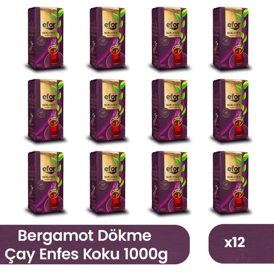 Efor Bergamot Aromalı Dökme Siyah Çay 1000 Gr – 12'li Koli