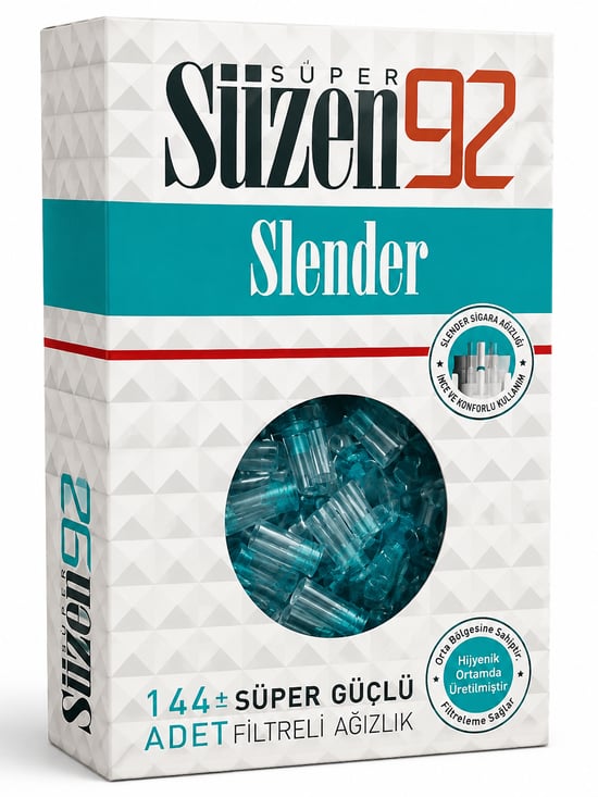 Süzen 92 Slender Sigara Ağızlığı 144lü Mavi
