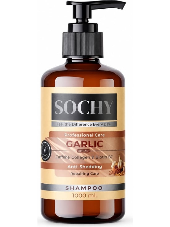 Sochy Garlic Sarımsak Özlü Onarıcı Saç Şampuanı 1000 Ml Tuzsuz, Dökülme Karşıtı, Collagen, Keratin, Biotin
