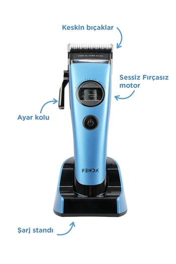 Fenda Profesyonel Saç Kesme Makinesi Buz Mavisi Fndsacks0003blue