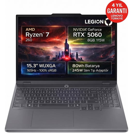 Lenovo Legion 5 15ahp10 Amd Ryzen 7 260 16-gbddr5 512 Gb Ssd Rtx 5060 8gb 15.3" Wuxga (1920x1200) Ip
